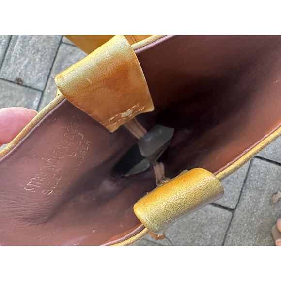 Vintage Early Cats Paw Heels Campus Pull On Boots Sz 9.5 Leather Made In Korea - Picture 7 of 16